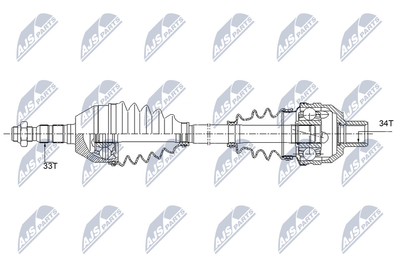 Приводной вал NTY NPW-PL-089 для OPEL ASTRA