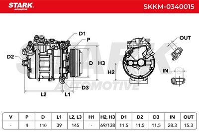 компресор, климатизация STARK SKKM-0340015
