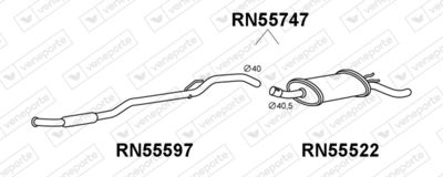 Глушитель выхлопных газов конечный VENEPORTE RN55747 для RENAULT TWINGO