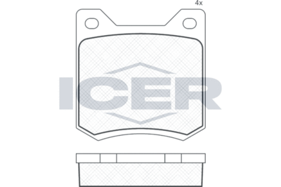 Комплект тормозных колодок, дисковый тормоз ICER 180122 для PEUGEOT 204