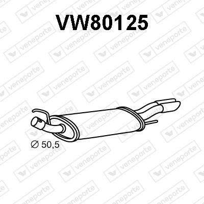 VENEPORTE VW80125 Глушитель выхлопных газов  для VW GOLF III (1H1) 1.6