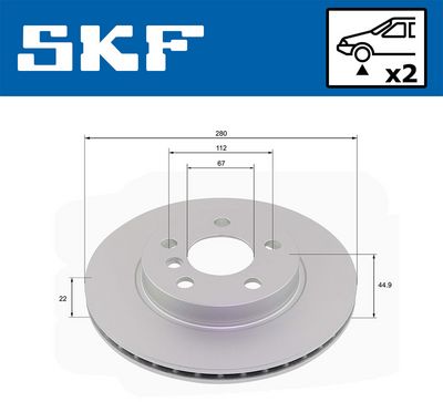 спирачен диск SKF VKBD 81262 S2