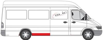 Fender reparatieset Achter Rechts (voor het wiel, hoogte 15cm, lang model) past: MERCEDES SPRINTER 901, 902, 903, 904, 905  VW LT II 01.95-07.06