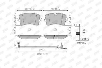 BREMSBELAGSATZ SCHEIBENBREMSE JURID 573428J 1