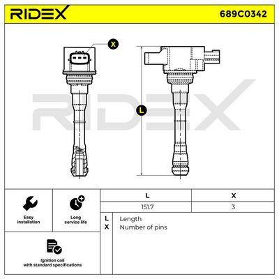 запалителна бобина RIDEX 689C0342