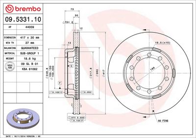 BREMBO Stabdžių diskas