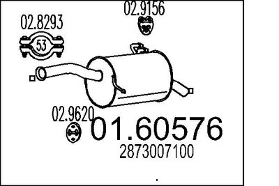 Глушитель выхлопных газов конечный MTS 01.60576 для KIA PICANTO