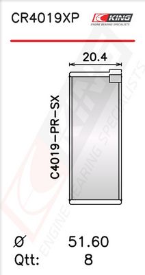 Черупка на биелен лагер KING CR4019XP0.25