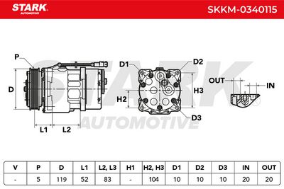 компресор, климатизация STARK SKKM-0340115