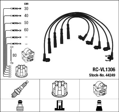 Комплект проводов зажигания NGK 44249 для VOLVO 740
