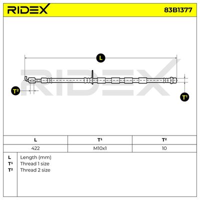 спирачен маркуч RIDEX 83B1377