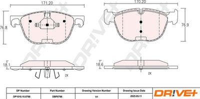 BREMSBELAGSATZ SCHEIBENBREMSE DR!VE+ DP1010100766 2