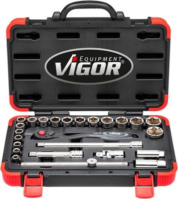Vigor V2460N Sada nástrčných klíčů 25 ks 1/2"