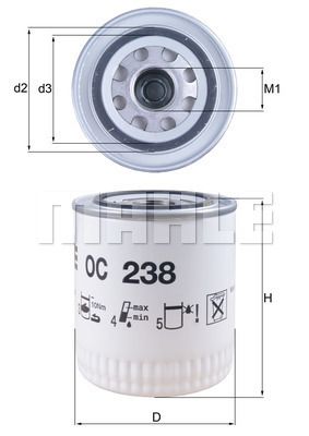 Масляный фильтр KNECHT OC 238 для ROLLS-ROYCE CORNICHE