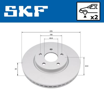 спирачен диск SKF VKBD 81398 V2