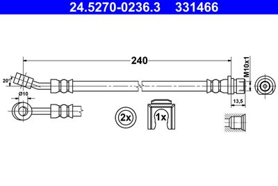 Тормозной шланг ATE 24.5270-0236.3 для HONDA JAZZ