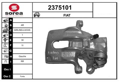 EAI 2375101 Тормозной суппорт  для FIAT UNO (Фиат Уно)