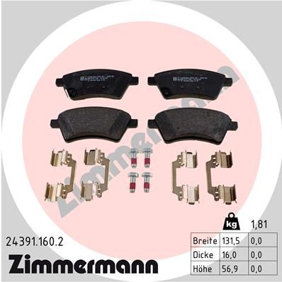 Brake Pad Set, disc brake 24391.160.2