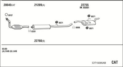 ABGASANLAGE WALKER CIT15095AB