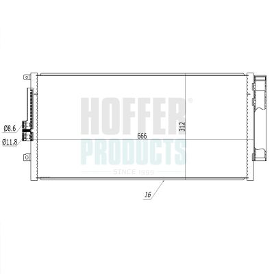 HOFFER Condenser, air conditioning 991250