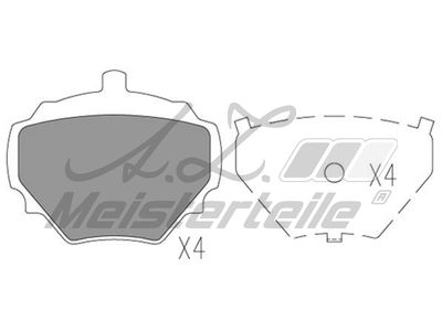 комплект спирачно феродо, дискови спирачки A.Z. Meisterteile AZMT-44-022-1629