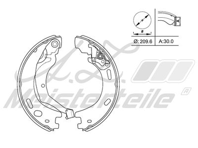 комплект спирачна челюст, ръчна спирачка A.Z. Meisterteile AZMT-44-026-1224