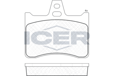 комплект спирачно феродо, дискови спирачки ICER 180256