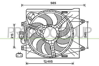 Вентилятор, охлаждение двигателя PRASCO FT124F004 для FIAT PANDA