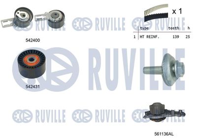 Водяной насос + комплект зубчатого ремня RUVILLE 5503791 для CITROËN DS3