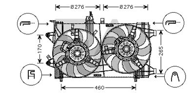 EACLIMA 33V25034 Вентилятор системы охлаждения двигателя для FIAT IDEA