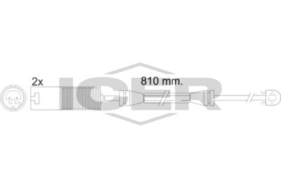 предупредителен контактен сензор, износване на накладките ICER 610425 E C
