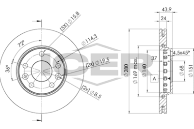 спирачен диск ICER 78BD4022-2