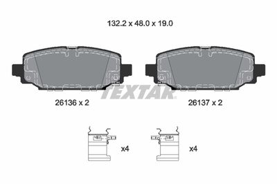 Комплект тормозных колодок, дисковый тормоз TEXTAR 2613601 для JEEP WRANGLER