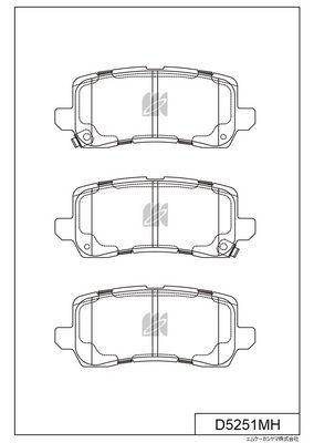 Комплект тормозных колодок, дисковый тормоз MK Kashiyama D5251MH для ACURA MDX
