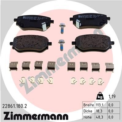 Комплект тормозных колодок, дисковый тормоз ZIMMERMANN 22861.180.2 для MERCEDES-BENZ X-CLASS