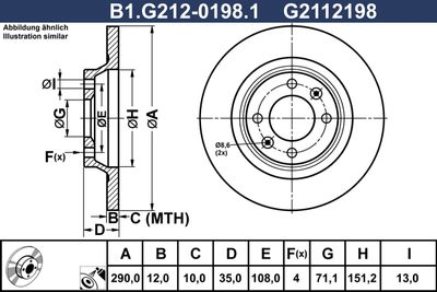 GALFER B1.G212-0198.1 Гальмівні диски 