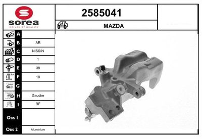 EAI 2585041 Тормозной суппорт  для MAZDA MX-5 (Мазда Мx-5)