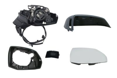 Zijspiegel Rechts (elektrisch, in reliëf, met verwarming, assistent rijstrookverandering, under-coated, met indicator) past: AUDI Q5 FY, Q5 FYT 01.17-12.24