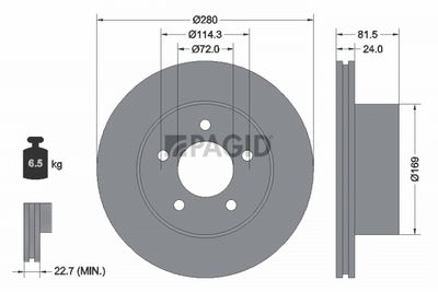 спирачен диск PAGID 54135N
