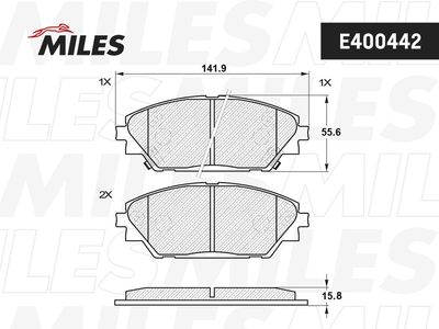 Комплект тормозных колодок, дисковый тормоз MILES E400442 для MAZDA CX-3