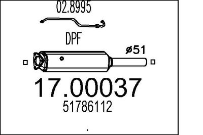 FILTRU FUNINGINE/PARTICULE SIST.DE ESAPAMENT MTS 1700037