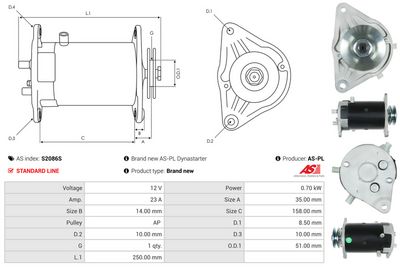 GENERATOR START AS-PL S2086S 4