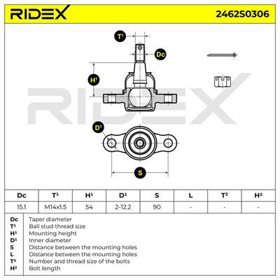 Шарнири RIDEX 2462S0306