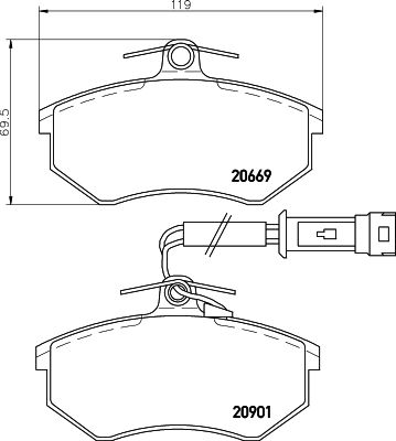 Комплект тормозных колодок, дисковый тормоз MINTEX MDB1293 для CHERY EASTAR