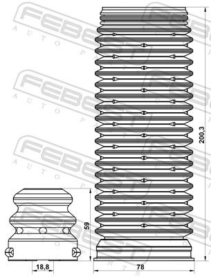 Dust Cover Kit, shock absorber VWSHB-GOLVIF-KIT