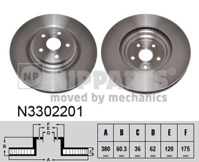 NIPPARTS N3302201 Тормозные диски  для LEXUS LS (Лексус Лс)