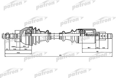 PATRON PDS0100 Сальник полуоси  для PEUGEOT 309 (Пежо 309)