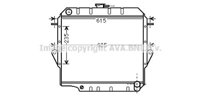 Радиатор, охлаждение двигателя AVA QUALITY COOLING TO2571 для TOYOTA LAND CRUISER