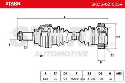 полуоска STARK SKDS-0210054