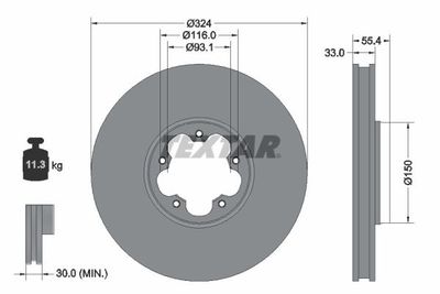 TEXTAR 92347103 Тормозные диски для FORD TOURNEO